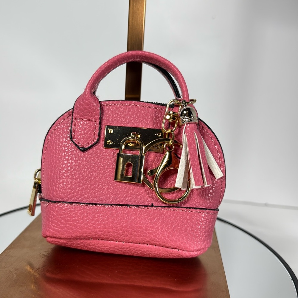 Designer inspired mini bag. Use as bag charm lipstick holder keychain ect